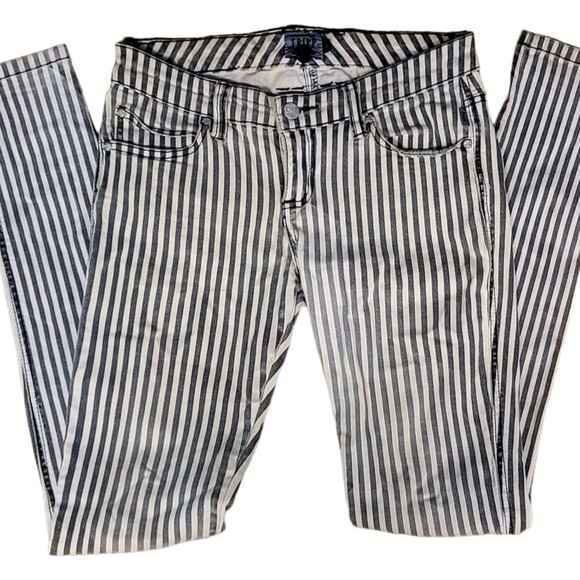 Tripp nyc Denim - TRIPP NYC | Daang Goodman | Narrow Stripe Rocker | B&W Pinstripe Skinny Jeans